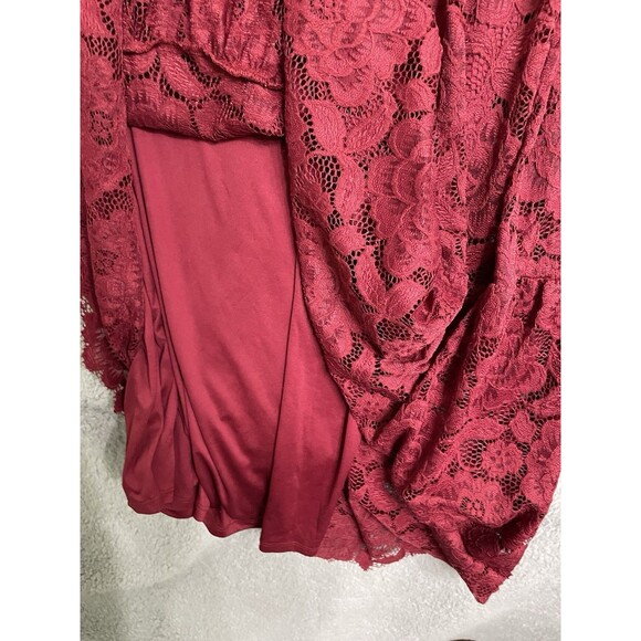 Anthropologie Hutch Olivia lace Maxi Dress  Red Wine Medium Holiday Christmas - Picture 4 of 9